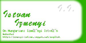 istvan izmenyi business card